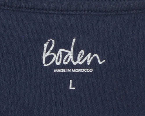 Boden Men's Blue Crew Neck Cotton Short Sleeve T-Shirt L