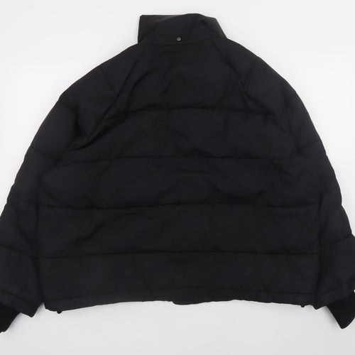H&M Women Black Puffer Jacket S Quilted Short Winter Coat