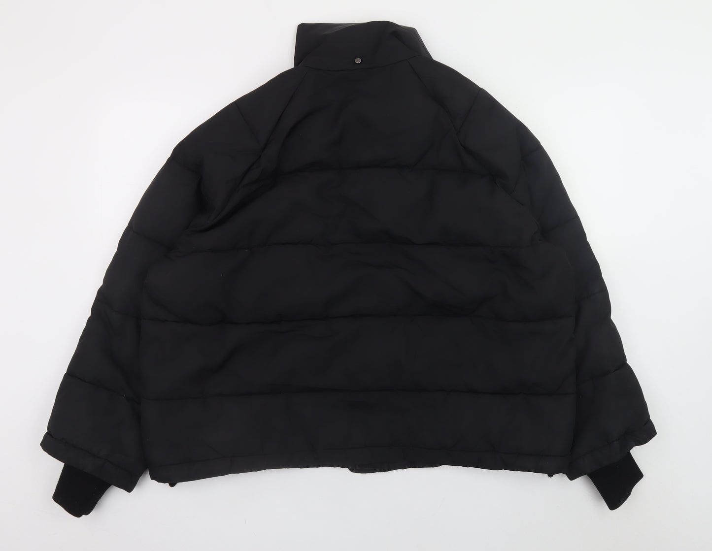 H&M Women Black Puffer Jacket S Quilted Short Winter Coat