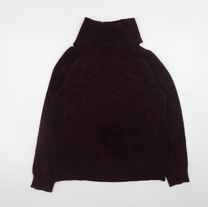 F&F Womens Brown Roll Neck Long Sleeve Pullover Jumper Size 12