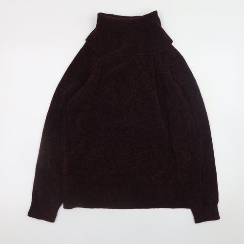 F&F Womens Brown Roll Neck Long Sleeve Pullover Jumper Size 12