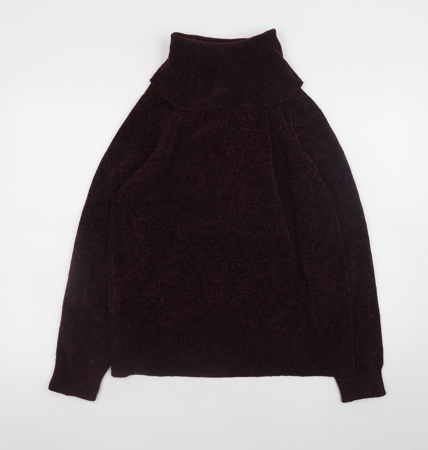 F&F Womens Brown Roll Neck Long Sleeve Pullover Jumper Size 12
