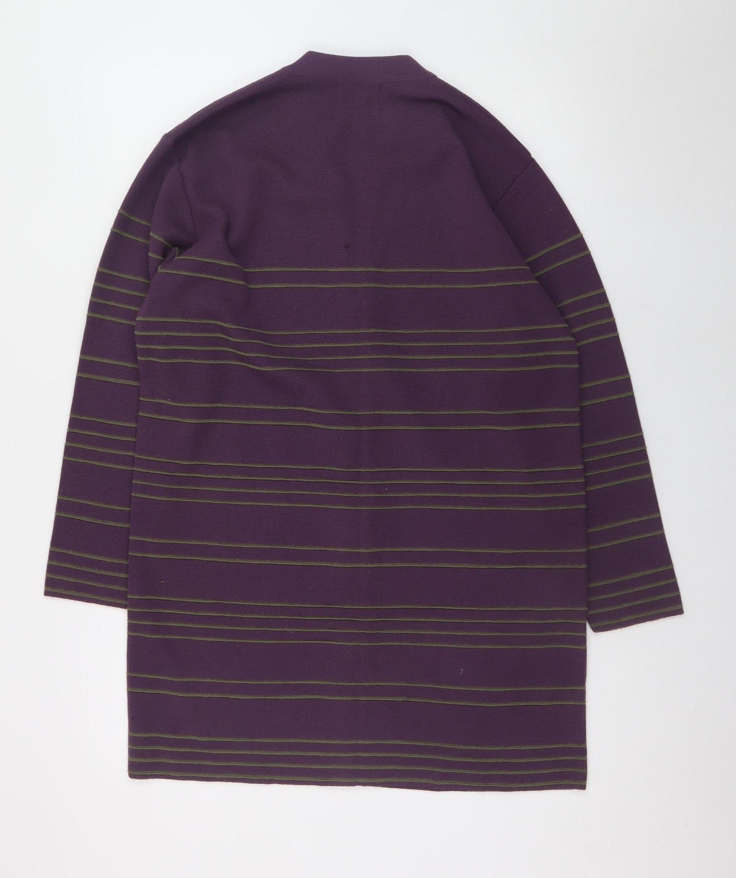 Chianti Women’s Purple Striped Cardigan M Merino Wool Blend