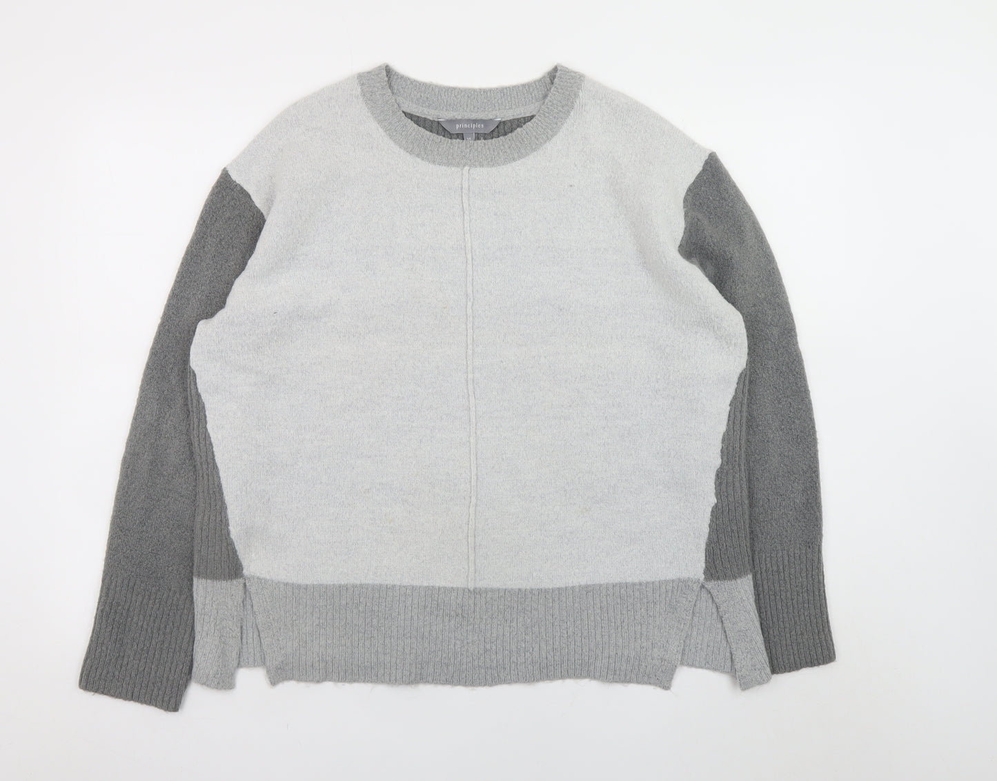 Principles Women Grey Wool Blend Crew Neck Jumper Size 14