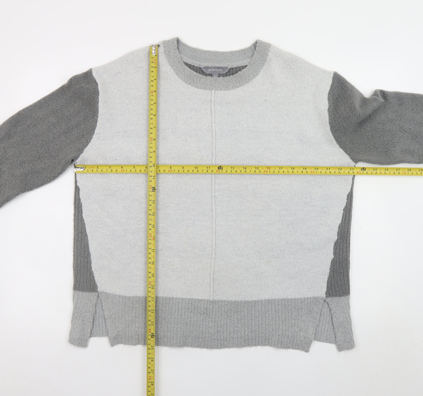 Principles Women Grey Wool Blend Crew Neck Jumper Size 14