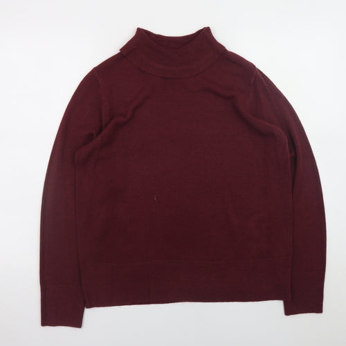 Marks and Spencer Women’s Red Roll Neck Knit Jumper Size 16