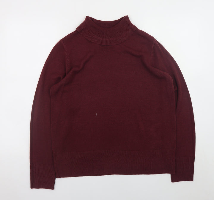 Marks and Spencer Women’s Red Roll Neck Knit Jumper Size 16