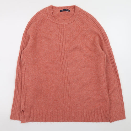 Marks and Spencer Women Pink Crew Neck Knit Pullover Jumper M