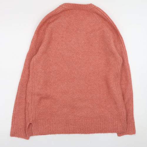 Marks and Spencer Women Pink Crew Neck Knit Pullover Jumper M