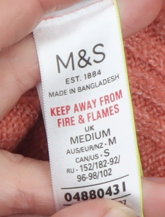 Marks and Spencer Women Pink Crew Neck Knit Pullover Jumper M