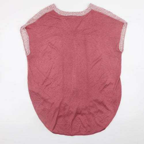 Next Womens Pink V-Neck Tunic Blouse Size 14 Relaxed Fit