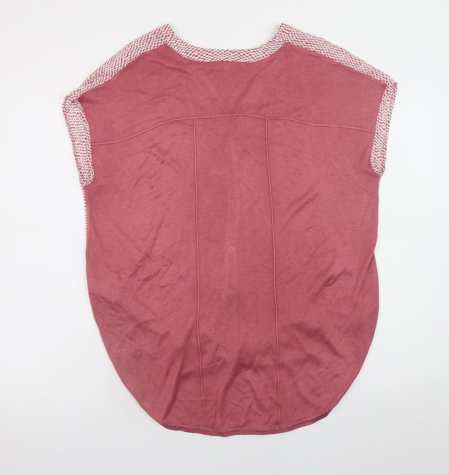 Next Womens Pink V-Neck Tunic Blouse Size 14 Relaxed Fit