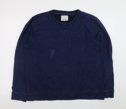 HYMN Men’s Blue Cotton Crew Neck Pullover Sweatshirt Size L