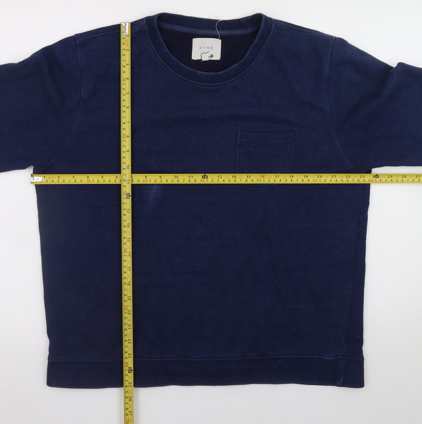 HYMN Men’s Blue Cotton Crew Neck Pullover Sweatshirt Size L