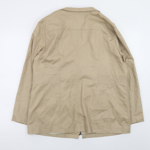 Création L Women's Beige Zip Jacket Size 20 Cotton Blend