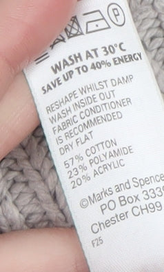 Marks and Spencer Women Grey Size 16 Cable Knit Cardigan