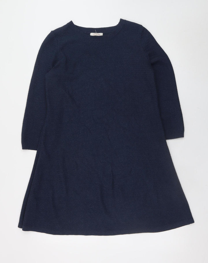 Fat Face Womens Blue Cotton Knit A-Line Dress Size 12