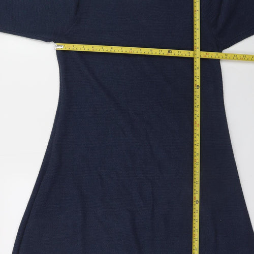 Fat Face Womens Blue Cotton Knit A-Line Dress Size 12