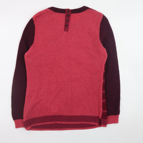 Kew 159 Womens Red Check Lambswool Long Sleeve Pullover Jumper L