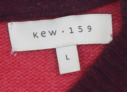 Kew 159 Womens Red Check Lambswool Long Sleeve Pullover Jumper L
