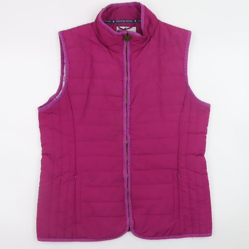 Country Estate Womens Pink Quilted Waistcoat Size 16 Sleeveless Zip Gilet