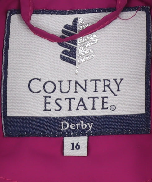 Country Estate Womens Pink Quilted Waistcoat Size 16 Sleeveless Zip Gilet