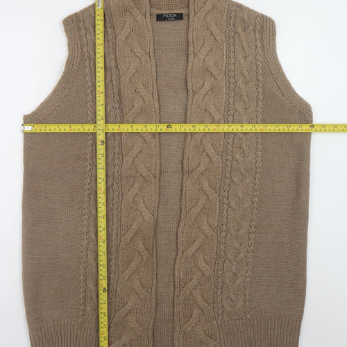 George Women Beige Cable Knit Sleeveless Vest UK 18