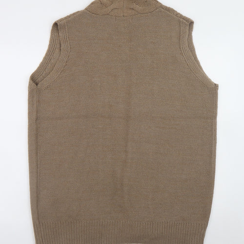 George Women Beige Cable Knit Sleeveless Vest UK 18