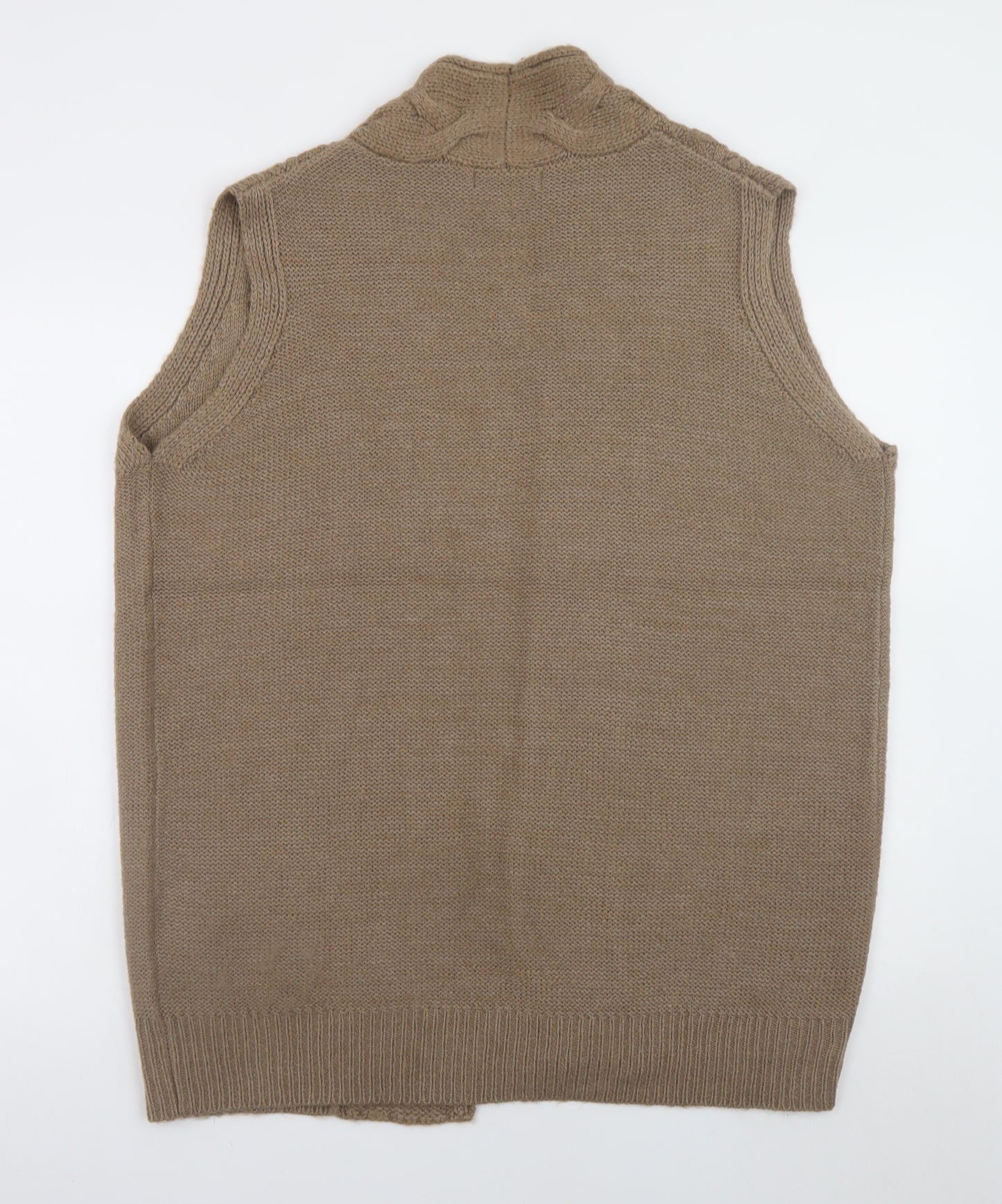 George Women Beige Cable Knit Sleeveless Vest UK 18