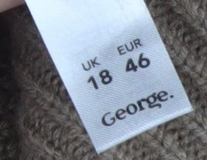 George Women Beige Cable Knit Sleeveless Vest UK 18