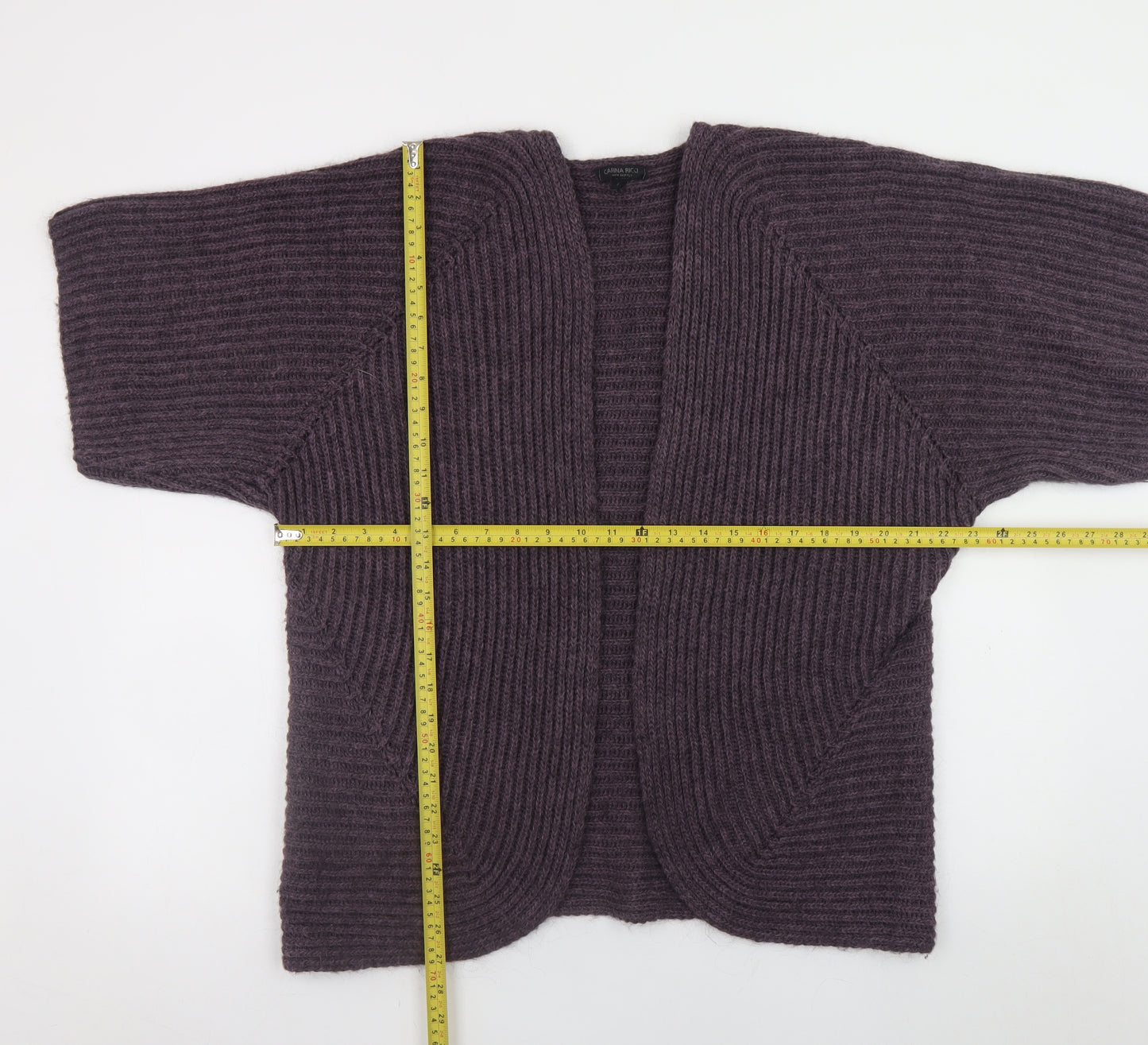 Carina Ricci Women Purple L Cardigan Knit Alpaca Wool Blend