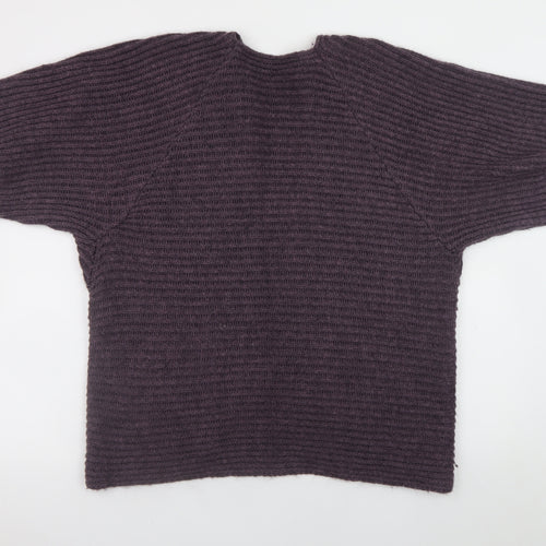Carina Ricci Women Purple L Cardigan Knit Alpaca Wool Blend