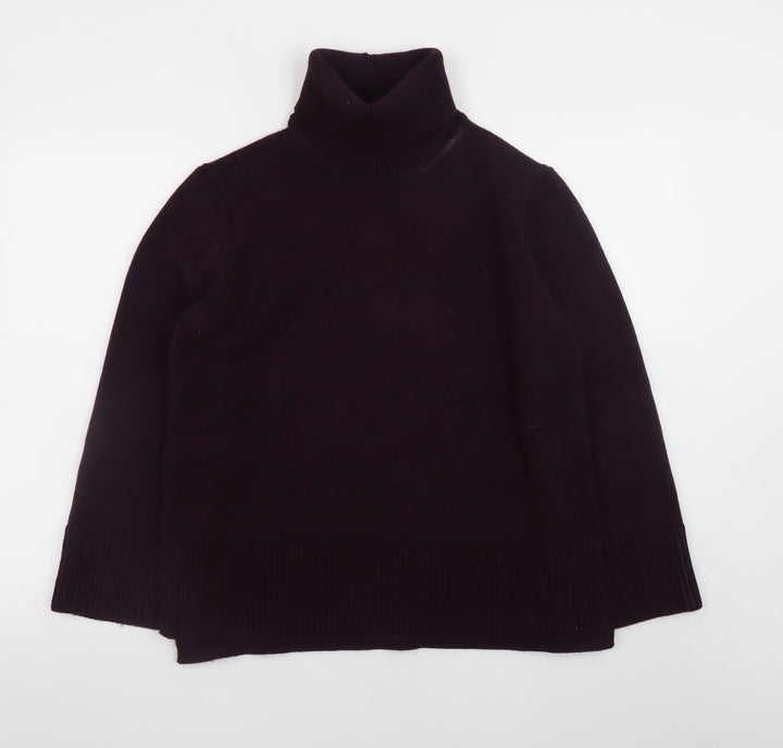 MNG Women's Purple Roll Neck Jumper Size M Acrylic Wool Blend