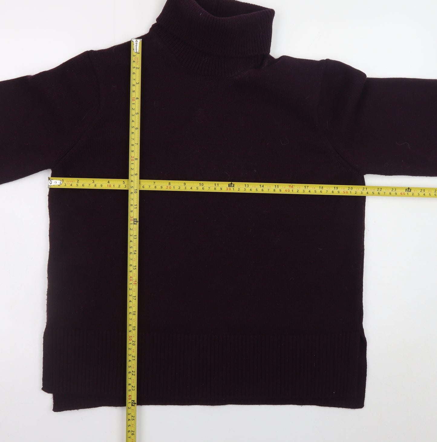 MNG Women's Purple Roll Neck Jumper Size M Acrylic Wool Blend