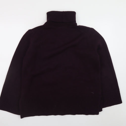 MNG Women's Purple Roll Neck Jumper Size M Acrylic Wool Blend