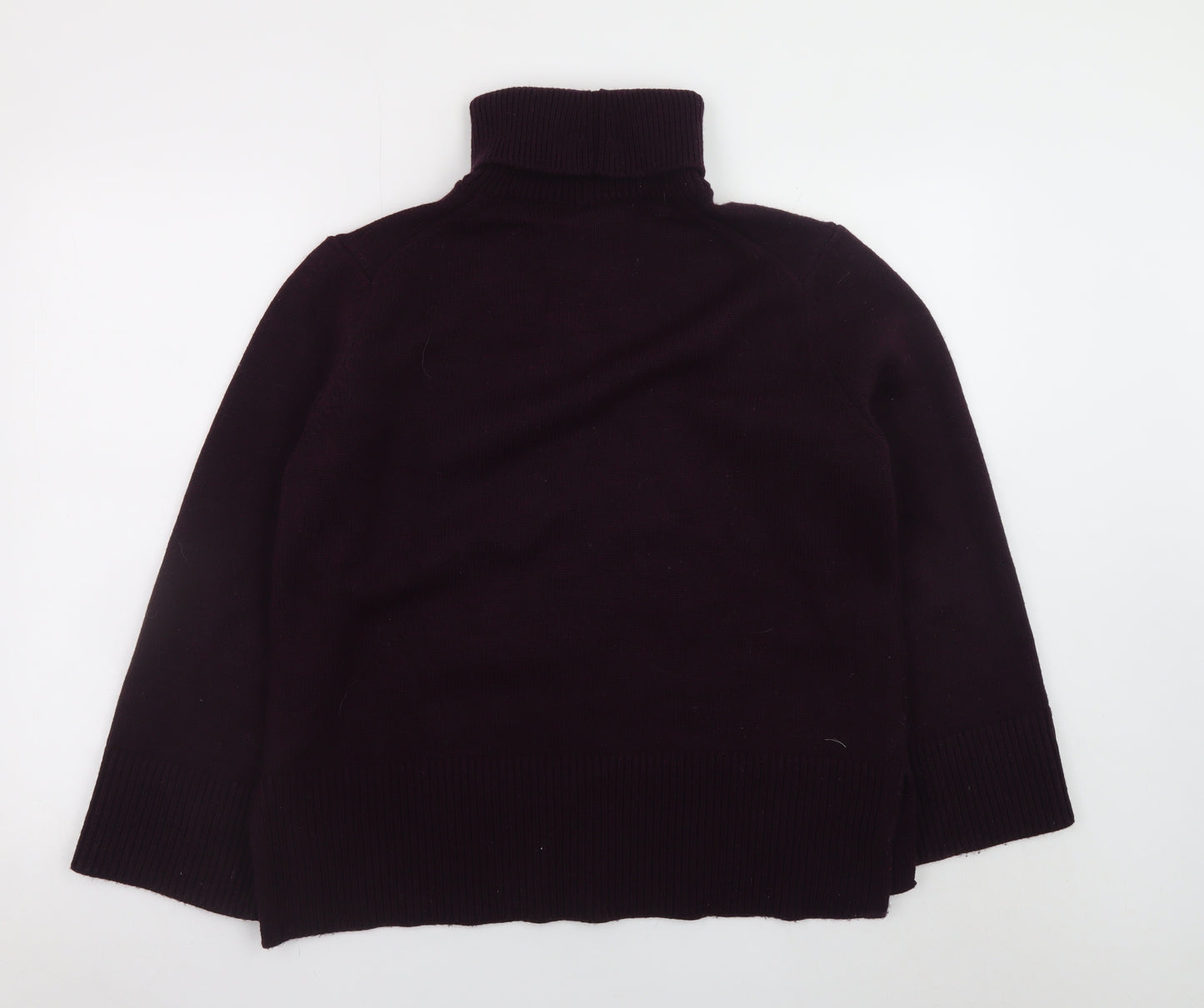 MNG Women's Purple Roll Neck Jumper Size M Acrylic Wool Blend