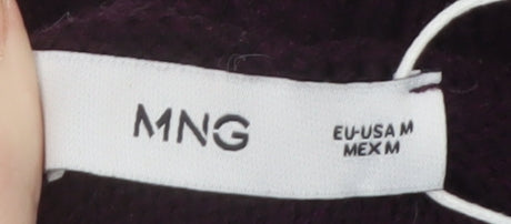 MNG Women's Purple Roll Neck Jumper Size M Acrylic Wool Blend