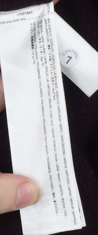 MNG Women's Purple Roll Neck Jumper Size M Acrylic Wool Blend