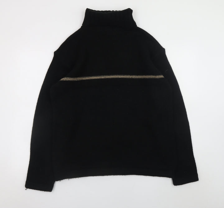 Whispering Smith Women Black L Roll Neck Knit Pullover Jumper