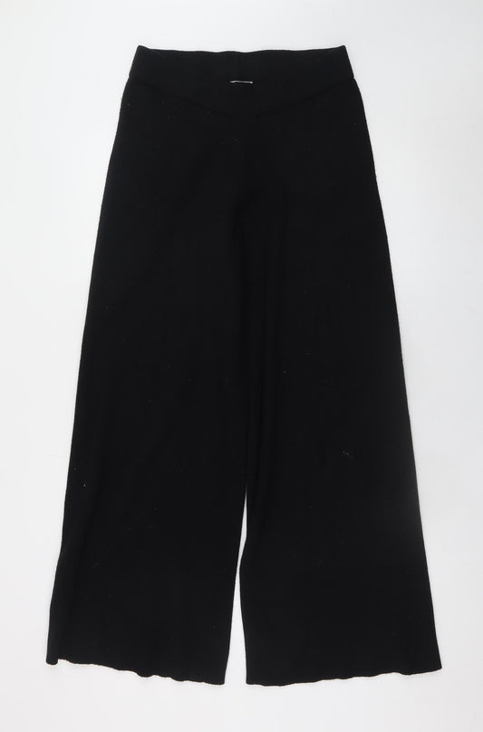 Compañía Fantastica Women’s Black Wide-Leg Knit Trousers Size 12
