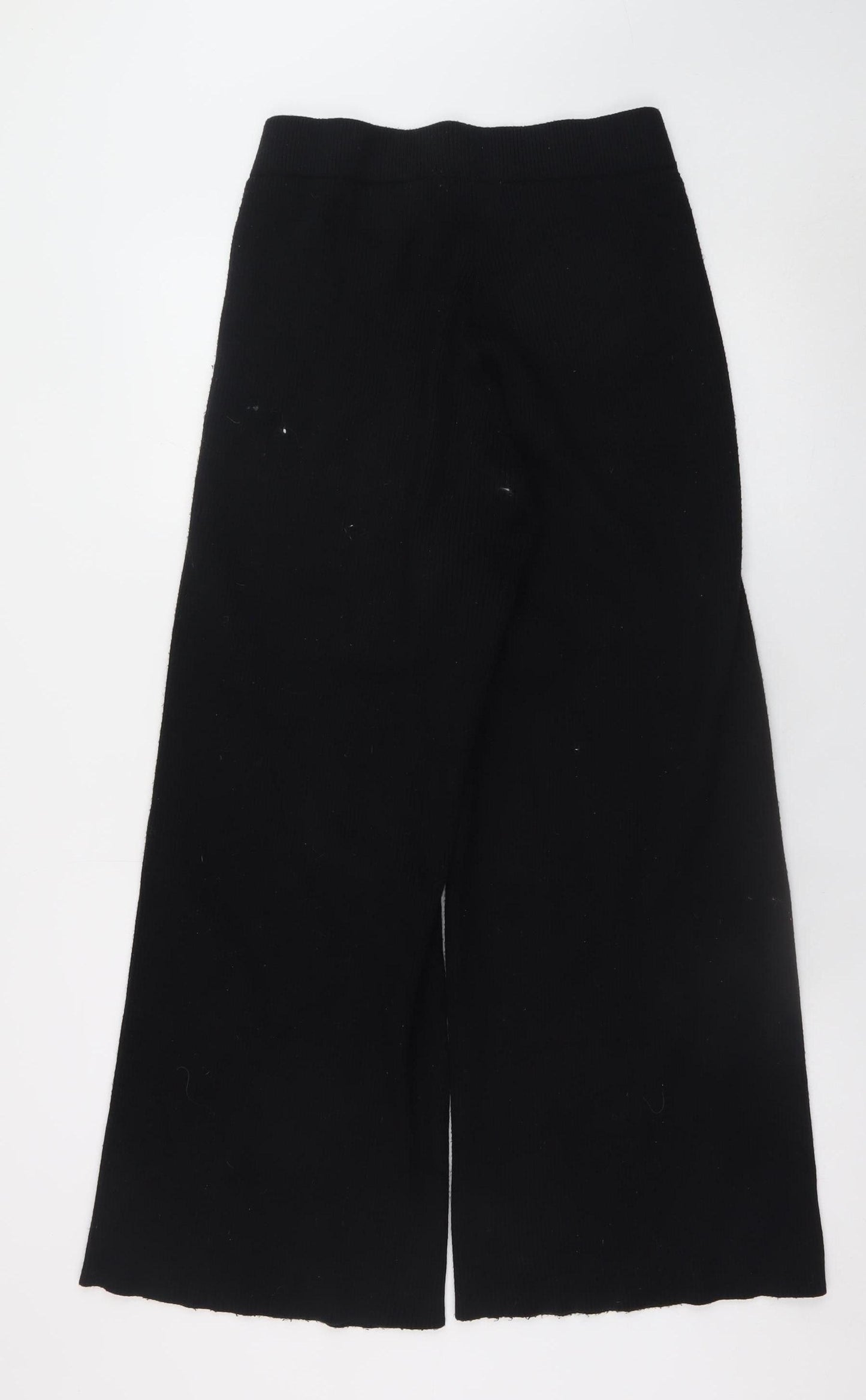 Compañía Fantastica Women’s Black Wide-Leg Knit Trousers Size 12