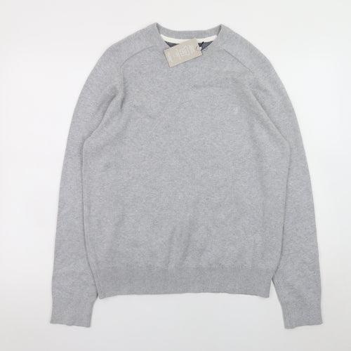 Farah Men's Grey Cotton Crew Neck Pullover Jumper M