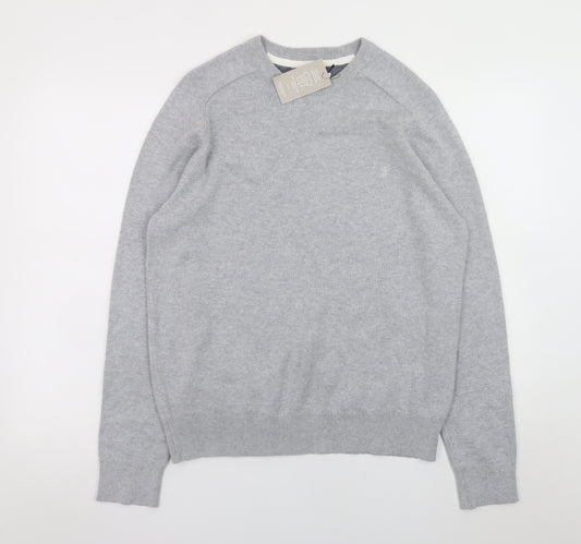 Farah Men's Grey Cotton Crew Neck Pullover Jumper M