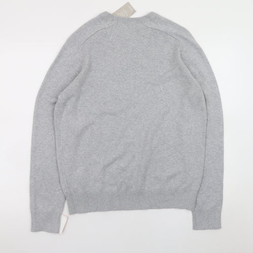 Farah Men's Grey Cotton Crew Neck Pullover Jumper M
