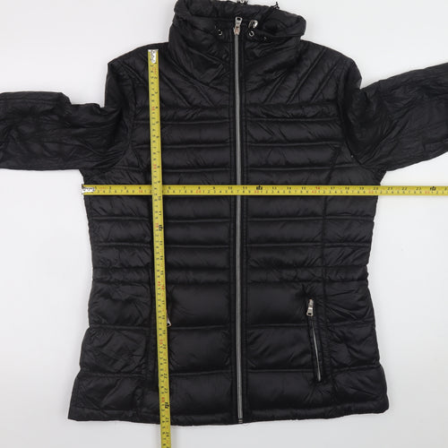 Jessica Simpson Womens Black Puffer Jacket M Hooded Winter Coat