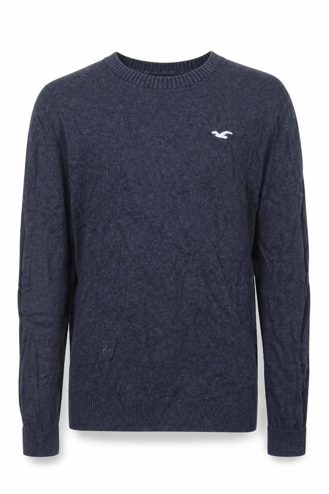 Hollister Mens Blue Crew Neck Cotton Blend Pullover Jumper Size S
