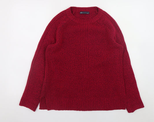 Marks and Spencer Women Red Small Crew Neck Long Sleeve Jumper