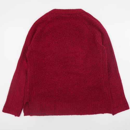 Marks and Spencer Women Red Small Crew Neck Long Sleeve Jumper