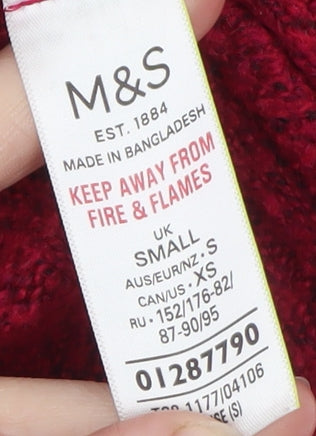 Marks and Spencer Women Red Small Crew Neck Long Sleeve Jumper