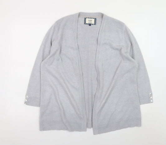 Maine New England Women's Grey Size 20 Open Cardigan Knit Jumper